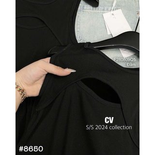 Đầm xòe đen pha thô tùng xòe khoét ngực sát nách siêu tôn dáng! (Shop Thời Trang Đông)