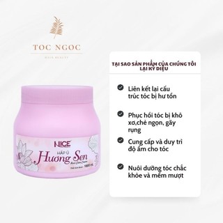 Kem ủ tóc hương sen 1000ML collagen nice ủ tóc phục hồi hư tổn dưỡng óng ả Giảm gãy rụng