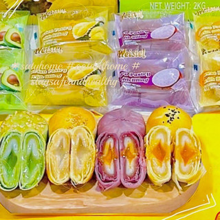(1 cái,3 cái ) Bánh trứng chảy weisiel nhân phô mai/khoai môn trứng chảy/bơ chảy/sầu riêng chảy/truyền thống