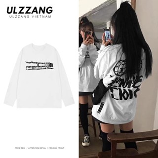 Áo thun dài tay local brand ULZZ ulzzang dáng unisex form rộng in hình lose manegement