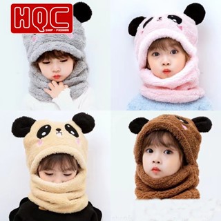 Mũ lông gấu padnda cho bé, nón len cừu trẻ em hình gấu ấm áp, mũ gấu trúc mùa đông HQC079