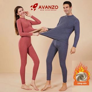  Quần áo giữ nhiệt nam nữ quần áo ngủ lông cừu siêu ấm khoá nhiệt AVANZO Đồ ngủ mùa đông cao cấp thời trang KP089 