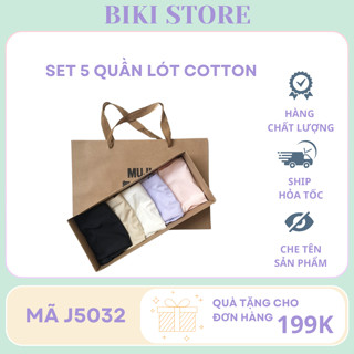 Set 5 Quần Lót Nữ - Cotton Muji Kháng Khuẩn Xuất Nhật BIKI STORE J5032