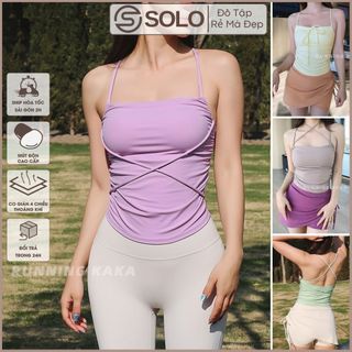 Áo Bra Tập Gym Pilates Pickleball 2 Dây Croptop CÓ MÚT Thể Thao Nữ Thun Mềm Co Giãn Thoáng Mát 3820