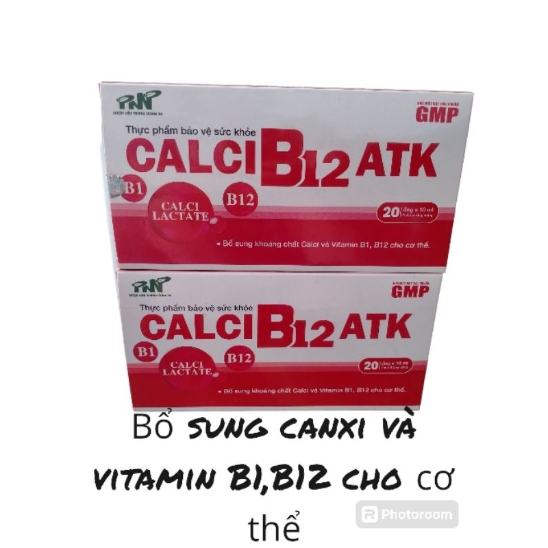 Calci B12 ATK calcilactae cho trẻ hộp 20 ống 10ml bổ sung khoáng chất và vitamin