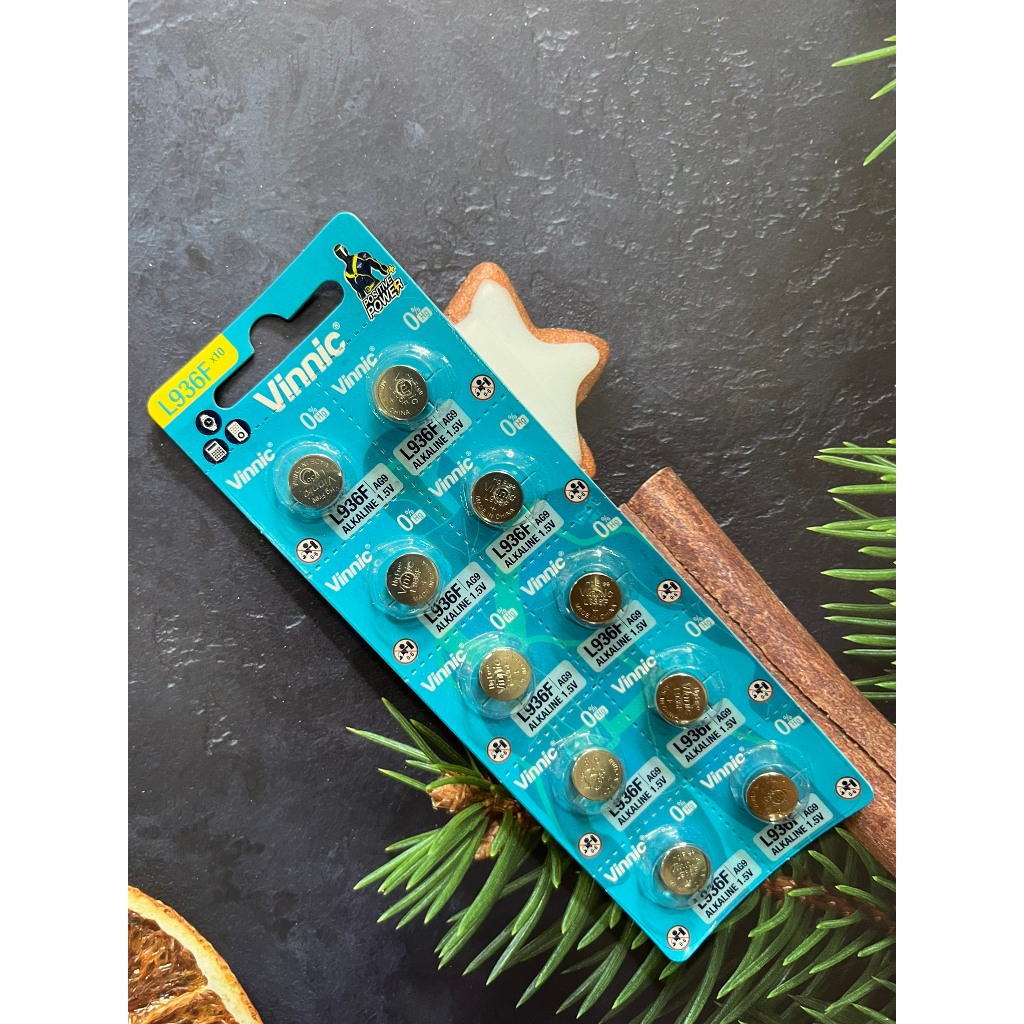Vỉ 10 viên pin Vinnic 936 AG9 - SR936SW - SR936 - 394 - LR936W - L936F chính hãng