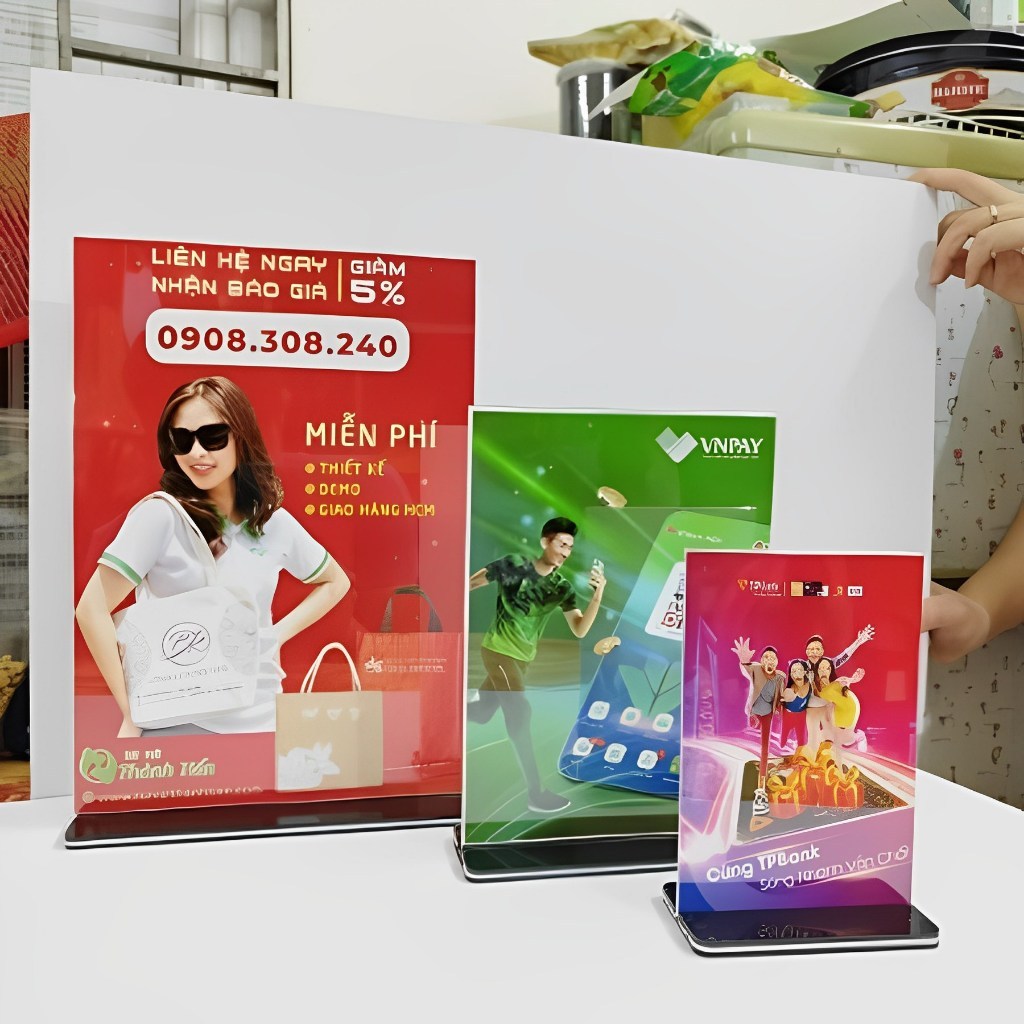 [HỎA TỐC - HCM] Standee Menu Mica A4 Menu để bàn A5 Đế lùa 2 mặt