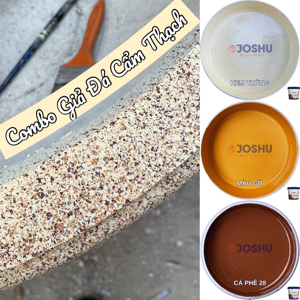 Sơn giả đá cẩm thạch JOSHU hộp 1L, Sơn ngoại thất, có kháng kiềm
