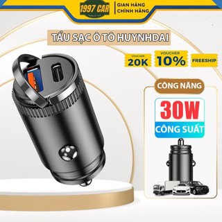 Tẩu Sạc Nhanh Ô Tô C13, Tích Hợp 2 USB Type C PD30W + QC3.0 Bằng Kim Loại VERSION 6
