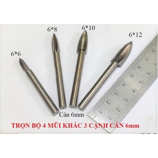Đầu khắc gỗ trục 6mm - 3 khía ( mũi điêu khắc gỗ, tỉa bonsai)