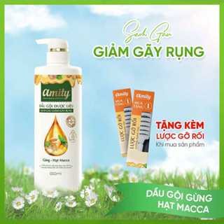 Dầu gội dược liệu AMITY - 650ml - Gừng - Hạt Macca