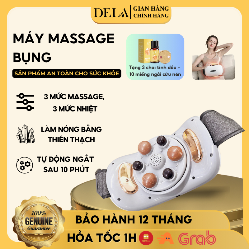 Máy Massage Bụng DELADEP Giúp Điều Hòa Hệ Tiêu Hóa, Kết Hợp Làm Nóng Hồng Ngoại Giảm Mỡ Bụng Xoa Bóp DMB01