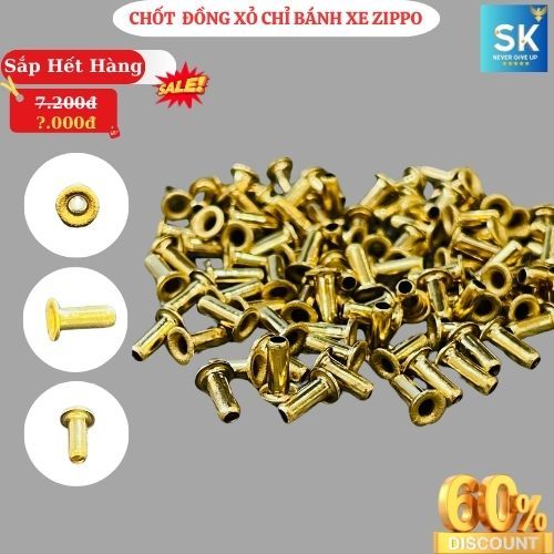 Chốt đồng xỏ chỉ bánh xe Zippo dày dặn, Quẹt khè, Phụ kiện dành cho Zippo chính hãng