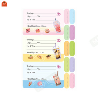 Set 12 Nhãn Vở Hot trend Capybara Cute Dán Môn Học Sinh , Đồ Dùng Học Tập - MIYABI STORE