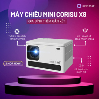 Máy Chiếu Mini HD Siêu Nét CORISU X8, Kết Nối Wifi, Âm Thanh 3D Sống Động Hỗ Trợ Hệ Điều Hành Android 10.0