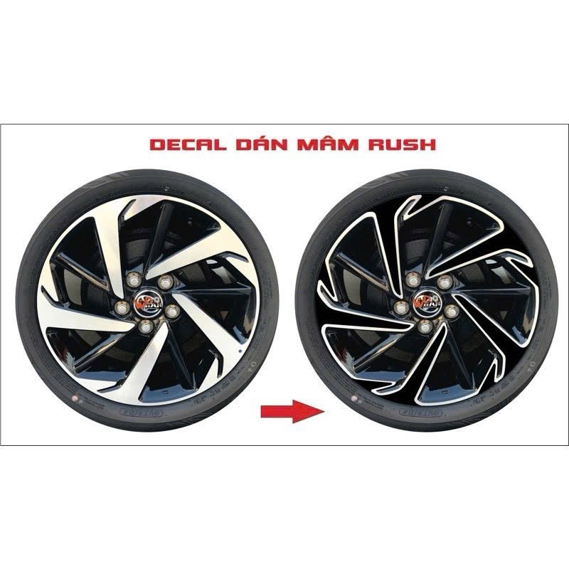 Decal Dán mâm  Rush ( 5 bánh)