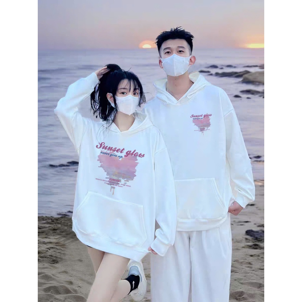 Áo Hoodie , áo hoodie đôi Sweater nam nữ Tim Hồng , hoodie có mũ nỉ cotton mịn from Hàn Quốc [A093]