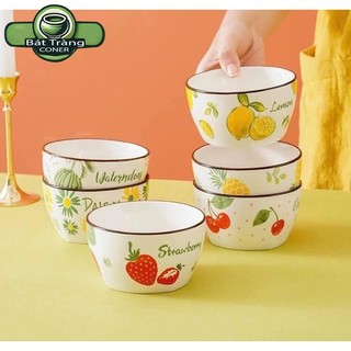Bát cơm trái cây sứ sạch, bát ăn chè, súp hoa quả siêu xinh (dáng vuông)