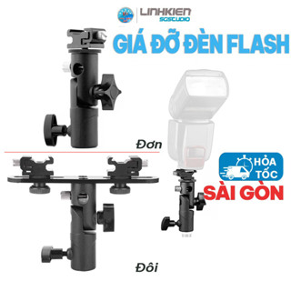 Chân Đế Giá Đỡ Đèn Flash Speedlite Có Lỗ Gắn Ô Dù Hắt Sáng Tản Sáng Hợp Kim Nhôm