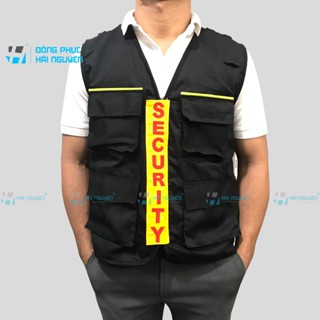 Áo ghile cơ động dành cho bảo vệ có phản quang trước sau