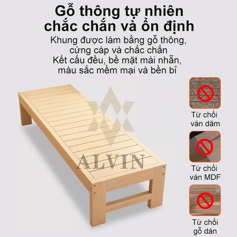 ALVIN Giường ghép Gỗ Thông Mới Giường Ngủ Đẹp Chất Lượng gỗ thật 100% 1m8 Giường gỗ cho bé ghép | BigBuy360 - bigbuy360.vn