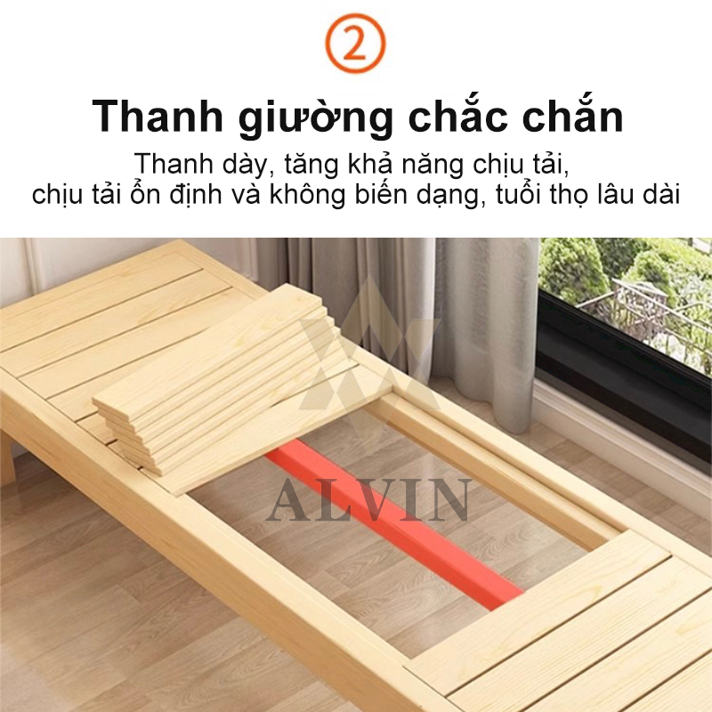 ALVIN Giường ghép Gỗ Thông Mới Giường Ngủ Đẹp Chất Lượng gỗ thật 100% 1m8 Giường gỗ cho bé ghép | BigBuy360 - bigbuy360.vn