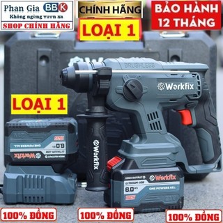 Máy khoan bê tông Workfix WF-RH2603 3 Chức năng - Khoan bê tông sử dụng chân pin phổ thông bảo hành chính hãng 12 Tháng