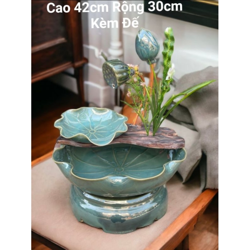 Đài phun nước- Thác phong thủy gốm sứ Bát tràng
