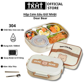 Hộp Cơm Giữ Nhiệt 5 Ngăn Dear Bear Đựng Cơm Văn Phòng Hộp Đựng Cơm Trưa Cao Cấp Chất Liệu Inox 304 SP41232247 