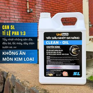 Tẩy Dầu Nhớt Đa Năng Clean Oil 5 Lít - Tẩy Unitech Motobike Cleaner 5L Tẩy Nhớt, Rửa Sên, Lốc Máy