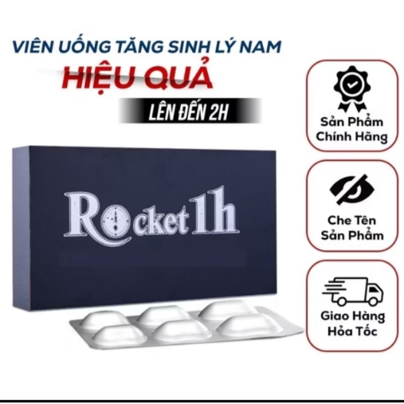 Rocket 1h hỗ trợ sức khỏe phái mạnh hộp 10v loại mới