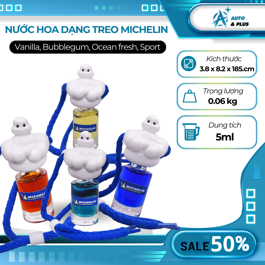 [Hàng tặng mùi ngẫu nhiên ] Michelin - Nước hoa nội thất ô tô cao cấp Michelin - Vanilla, Ocean fres