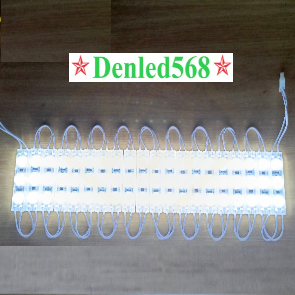 KO CẦN NGUỒN Led dán vỉ 20 thanh 3 mắt 220v trang trí ngoài trời chống nước