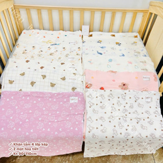 iuem (SIZE TO) KHĂN TẮM xô muslin 4 lớp kt 88*110cm (+_2cm), mềm, thấm hút tốt, ko bụi vải, có thể kết hợp làm chăn,