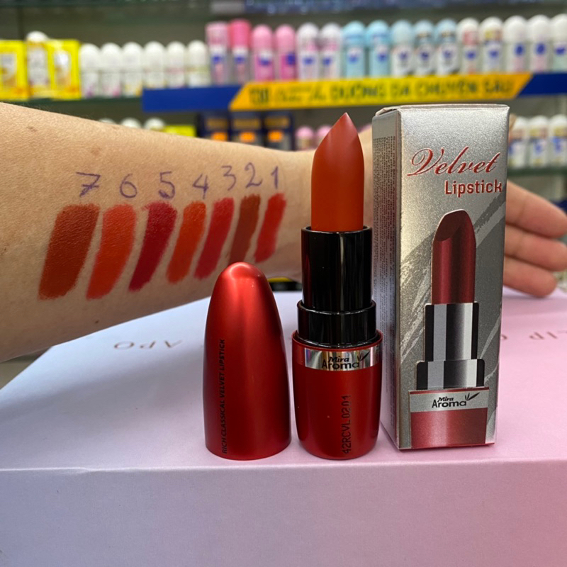 SON LÌ  MỀM  MÔI  MIRA AROMA  RICH CLASSICAL VELVET LIP STICK  4,5G ( khách chọn màu )
