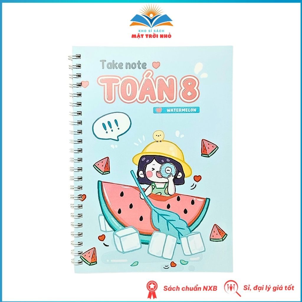 Sổ Tay tóm tắt kiến thức Toán Lớp 8 - Khổ giấy A5 (Takenote Toán 8)