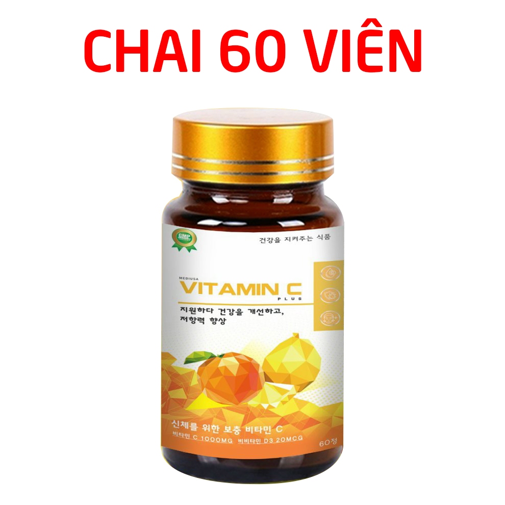 Viên uống Vitamin C Plus (chai) giúp đẹp da, trắng sáng da, tăng sức đề kháng - 60 viên
