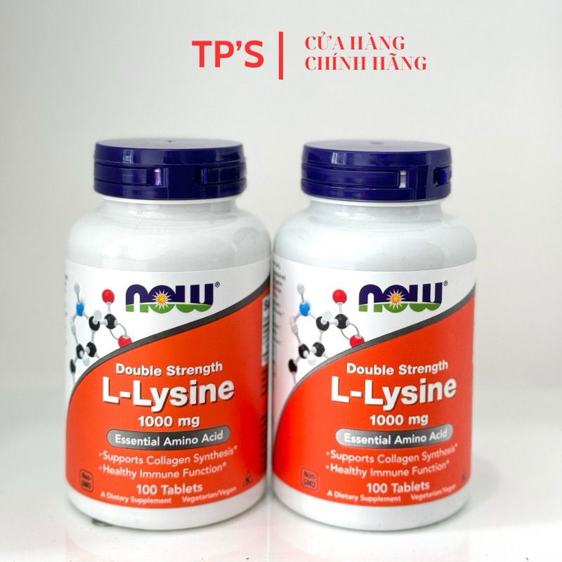 [ Date 3/29 ] Viên uống hỗ trợ miễn dịch, tăng sinh collagen Now L-Lysine 1000mg 100 viên