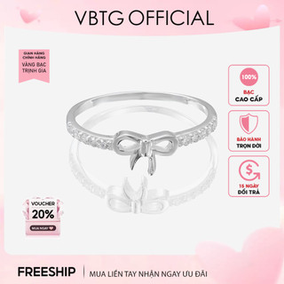 Nhẫn bạc nữ VBTG hình nơ rỗng dễ thương - Nhẫn bạc ta cao cấp VBTG8278