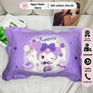 Gối đầu cho bé Gối trẻ em cotton 100% nhiều hình dễ thương kích thước 30x50cm mềm mát thấm mồ hôi tốt