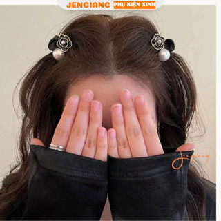  Kẹp tóc nhỏ đính ngọc trai hoa trà kẹp mái 1 bên phong cách Hàn Quốc dành cho nữ 