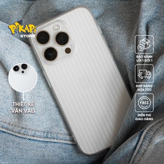 Ốp iPhone Silicon dẻo, thiết kế vân vali màu TRẮNG, chống sốc, chống xước và va đập, chống bám bẩn