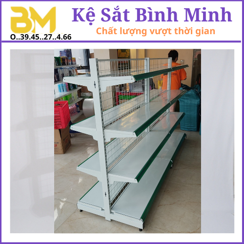    Tải 70kg   - KỆ SIÊU THỊ ĐÔI ĐỘC LẬP : Dài 1.2m - Cao 1.2m & 1.5m . Hàng loại 1   CHƯA GỒM ĐẦU KỆ   