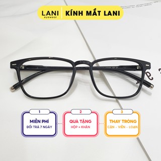 Gọng kính cận LANI nam nữ nhựa dẻo chữ nhật 213 nhiều màu - Lắp mắt cận có độ theo yêu cầu