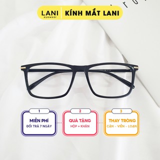  Gọng kính cận nam nữ nhựa dẻo vuông to nhiều màu thời trang LANI 501 lắp mắt cận có độ theo yêu cầu 