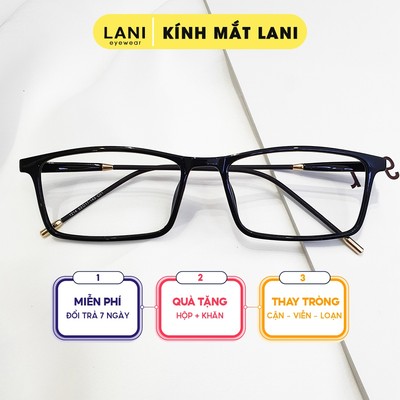 Gọng kính cận nam nữ dáng chữ nhật nhỏ vintage LANI 1214 - Lắp mắt cận có độ theo yêu cầu