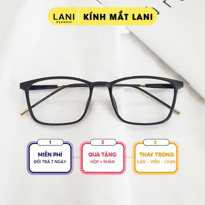 Gọng kính cận nam nữ dáng vuông thanh mảnh nhẹ nhàng LANI 1215 - Lắp mắt cận có độ theo yêu cầu