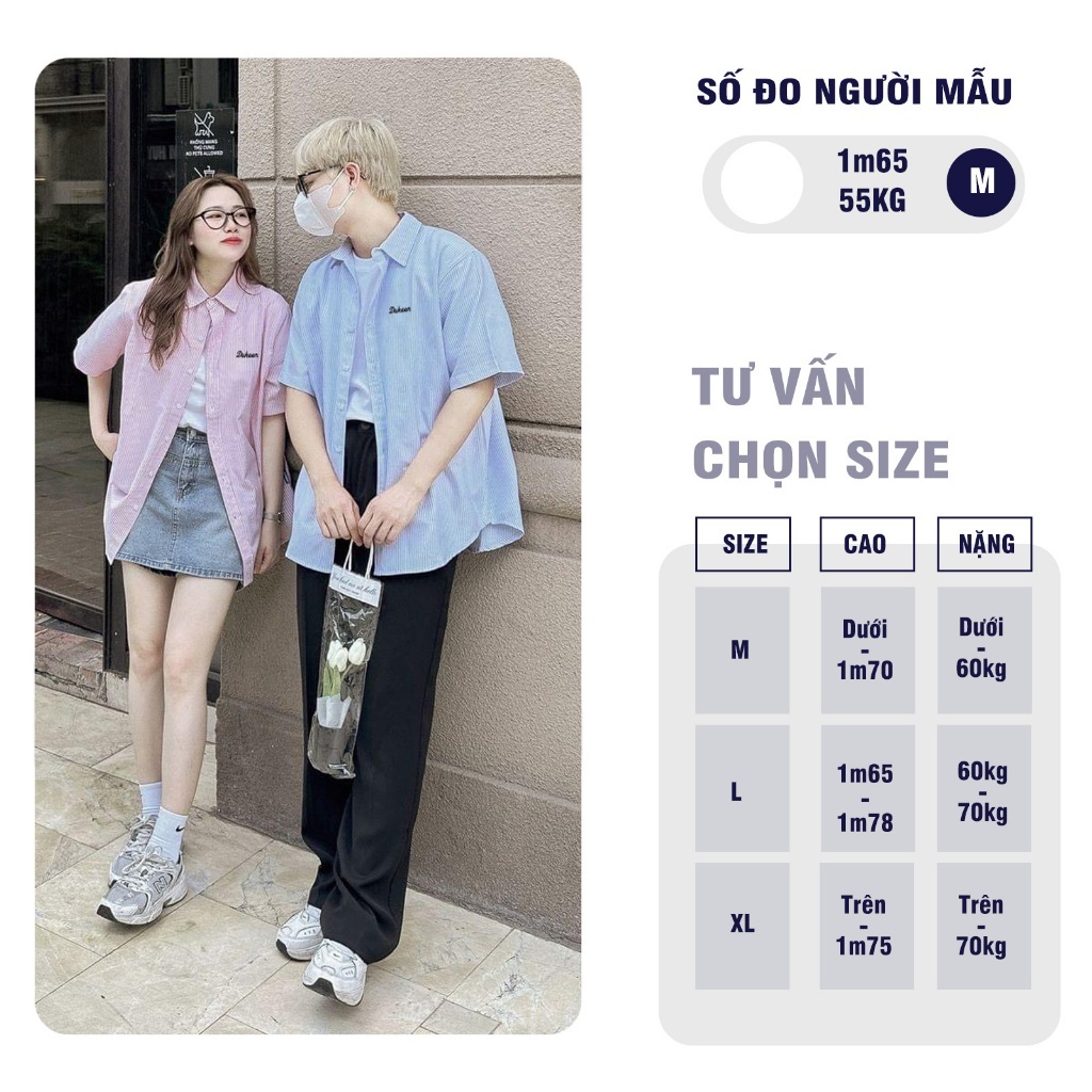 Áo Sơ Mi Kẻ Sọc Ngắn Tay Dukeen Local Brand Unisex Oxford Shirt SM033 | BigBuy360 - bigbuy360.vn