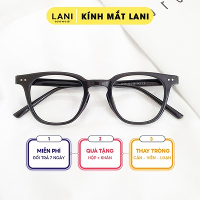 Gọng kính cận nam nữ nhựa  chữ nhật thời trang Lani 636 - Mắt kính có độ theo yêu cầu