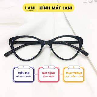 Gọng kính cận nữ mắt mèo nhựa dẻo cá tính thời trang Lani 2383 - Mắt kính có độ theo yêu cầu